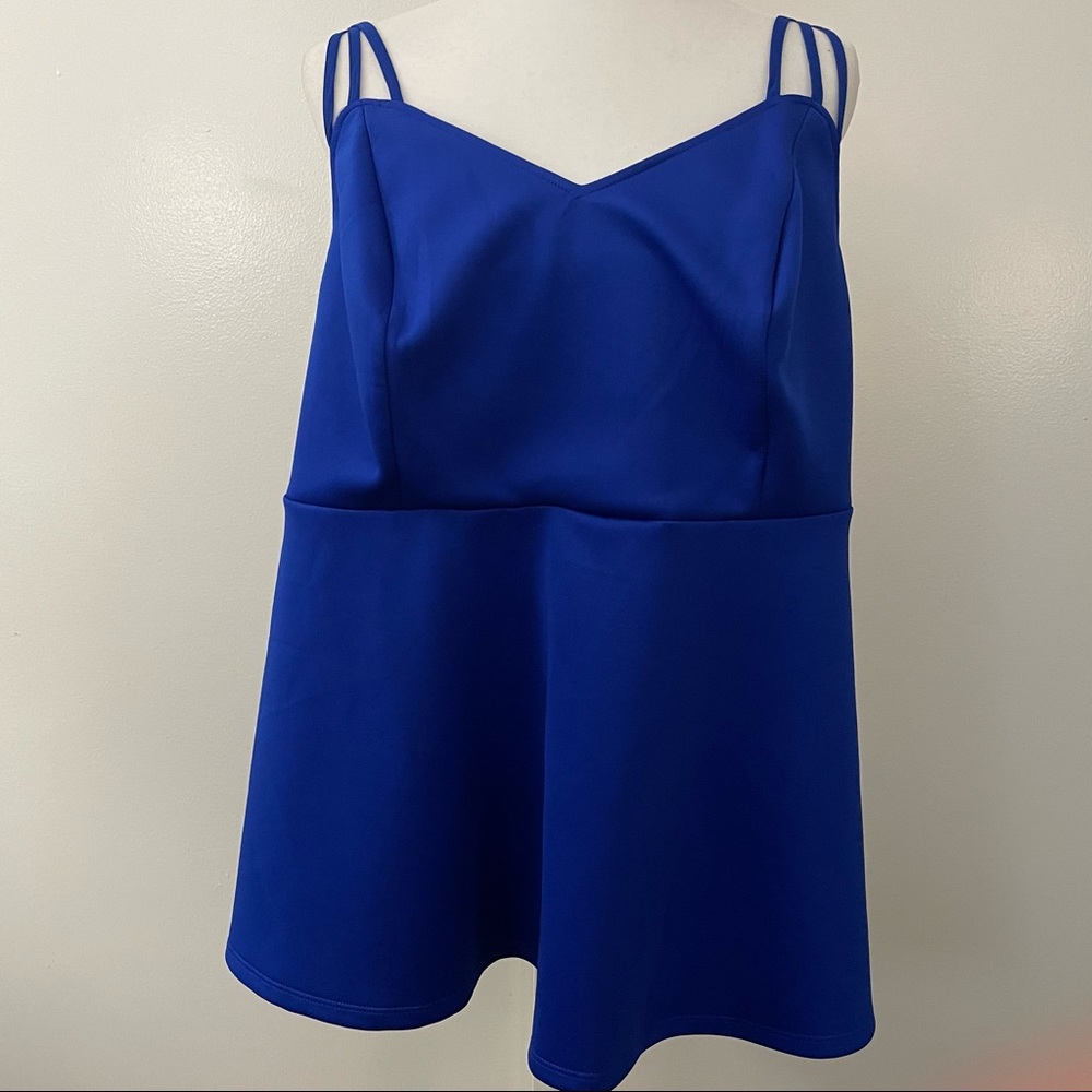 Electric Blue Scuba Knit Peplum Cami